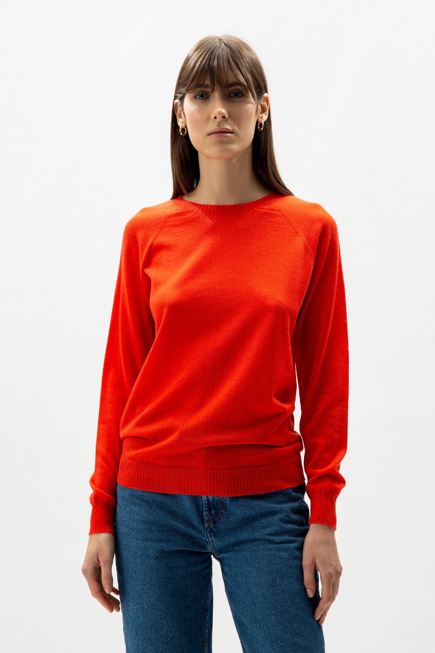 Pullover girocollo in lana merino extrafine