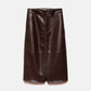 Gonna midi in ecopelle con zip frontale