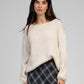 Maglione oversize in maglia spessa écru