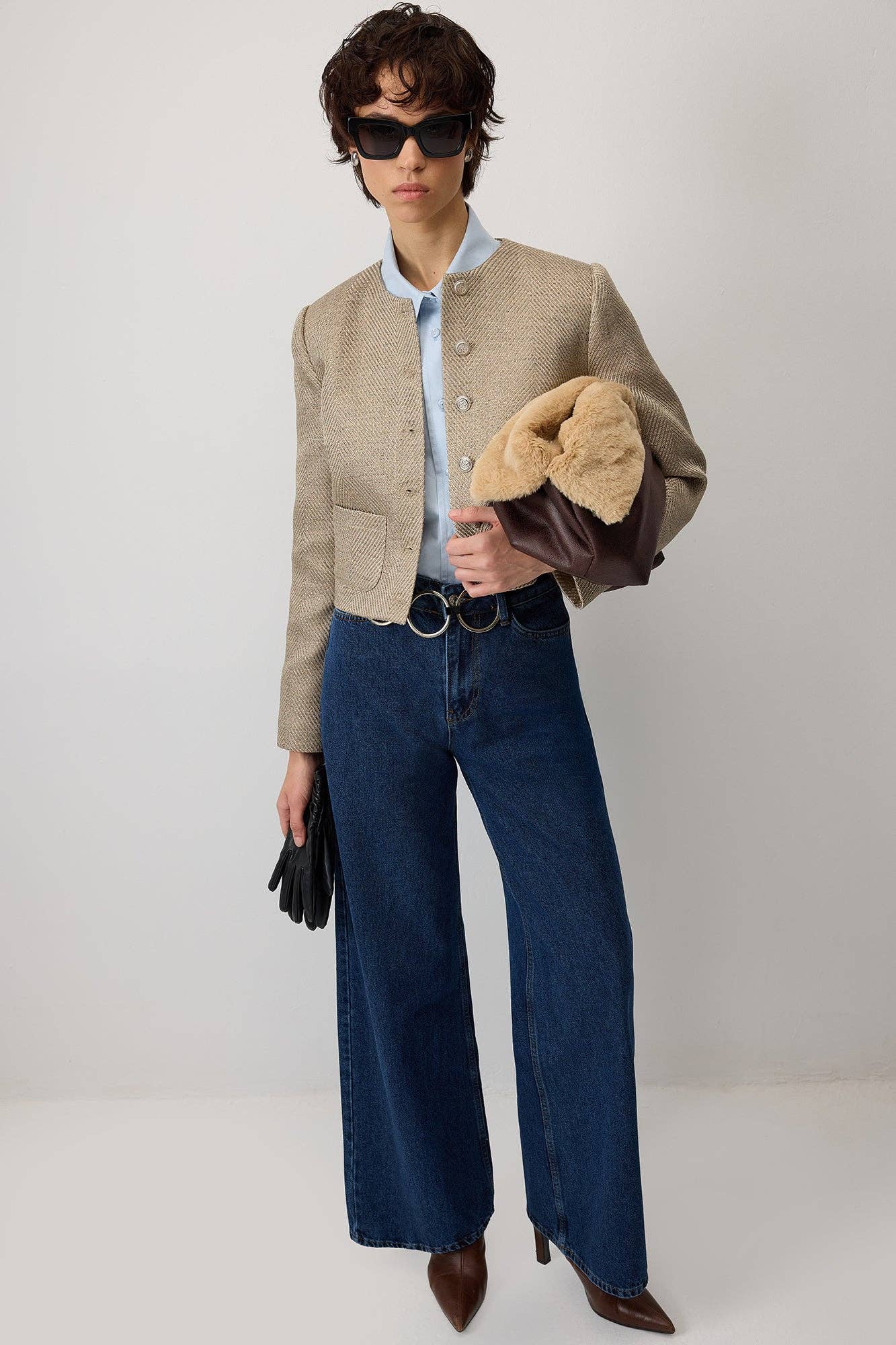 Jeans wide leg in denim