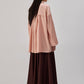 Camicia oversize in raso rosa