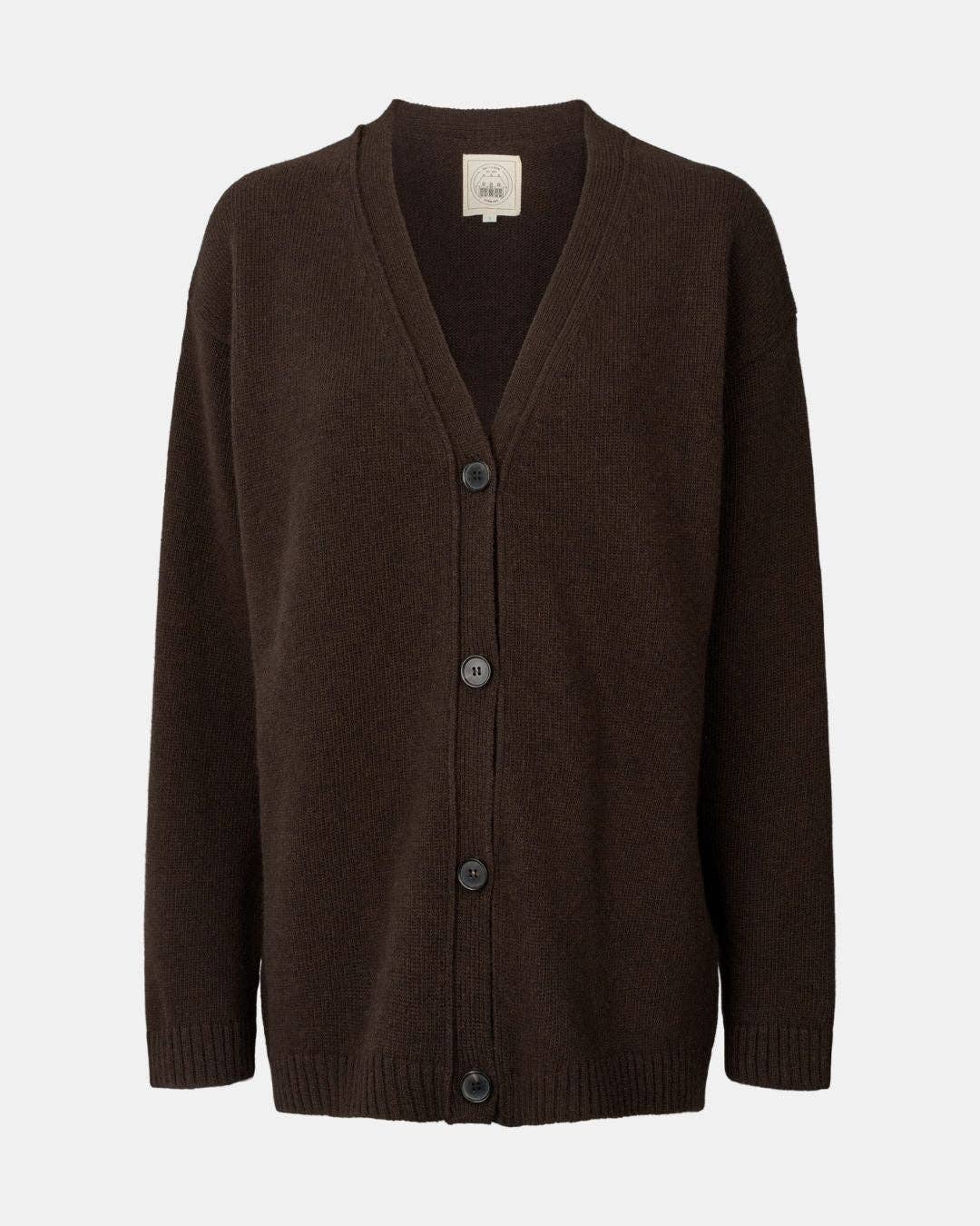 Cardigan in lana d’agnello Edith con scollo a V