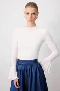 Body con polsini plissettati