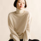 Maxi maglione a collo alto in puro cashmere