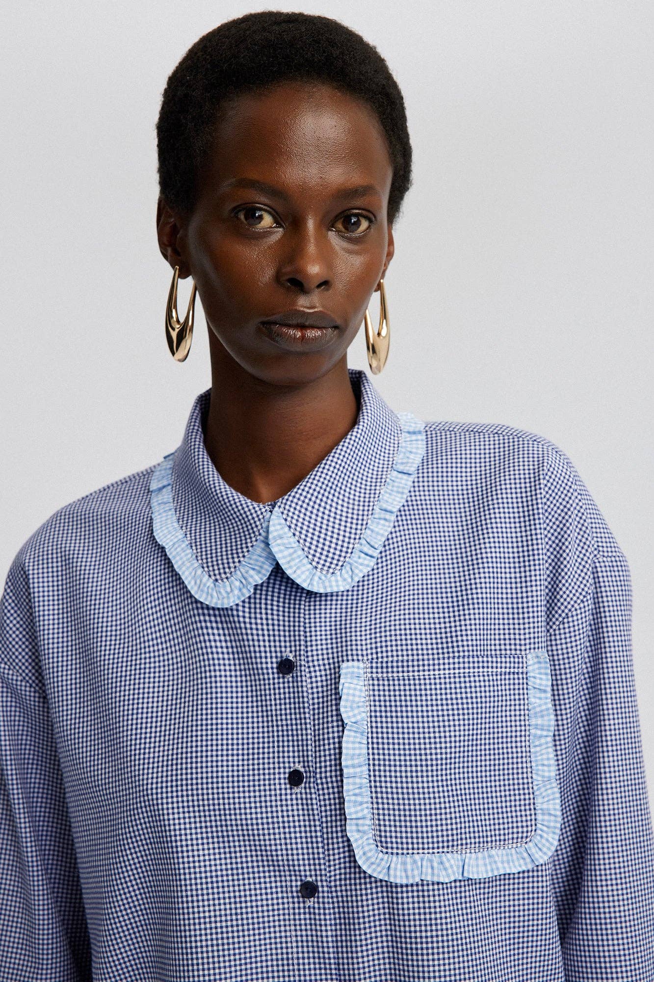 Camicia vichy con volant