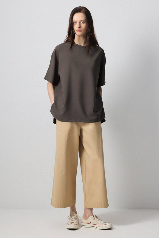 T-shirt in crêpe a maniche corte