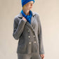 Giacca doppiopetto in maglia misto cashmere