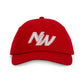 Cappellino snapback rosso in cotone organico con logo ricamato