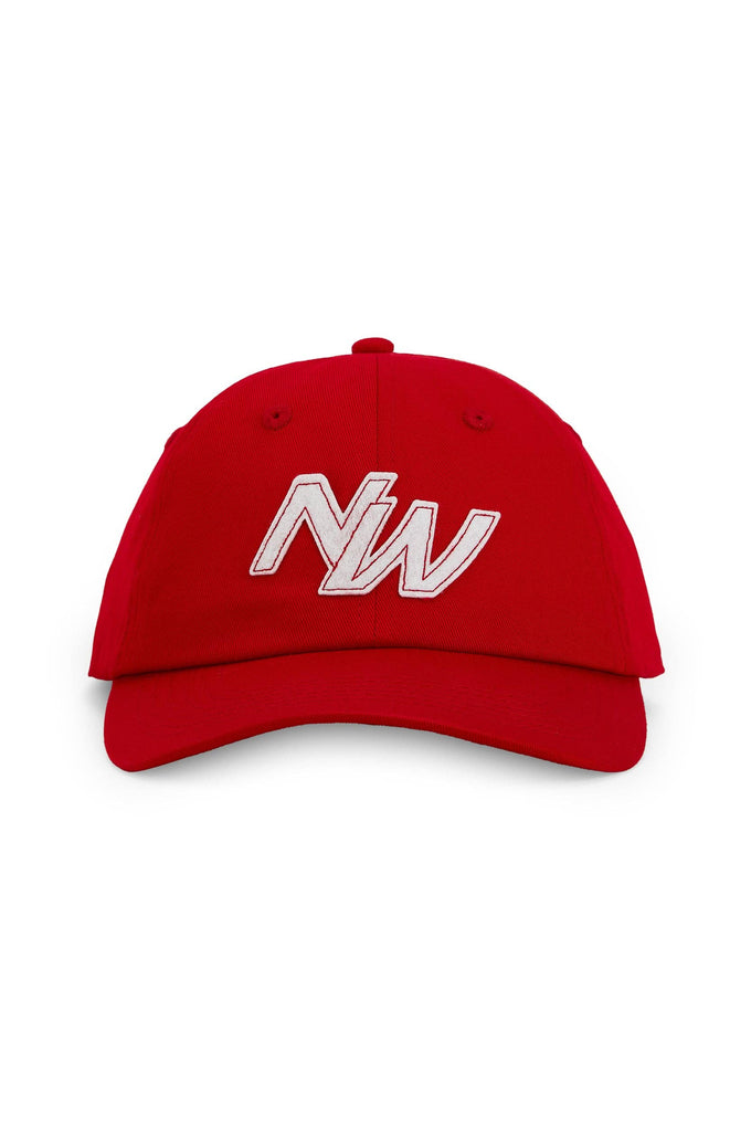 Cappellino snapback rosso in cotone organico con logo ricamato