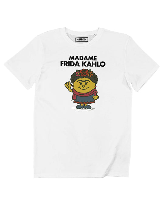 T-shirt bianca Frida Kahlo in cotone biologico