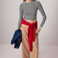 Top corto a righe in cotone