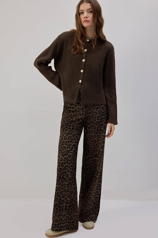 Cardigan corto con bottoni dorati