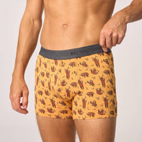 Boxer in cotone biologico con stampa bradipo