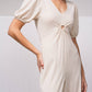 Tuta lunga a gamba larga con scollo a V e cut-out