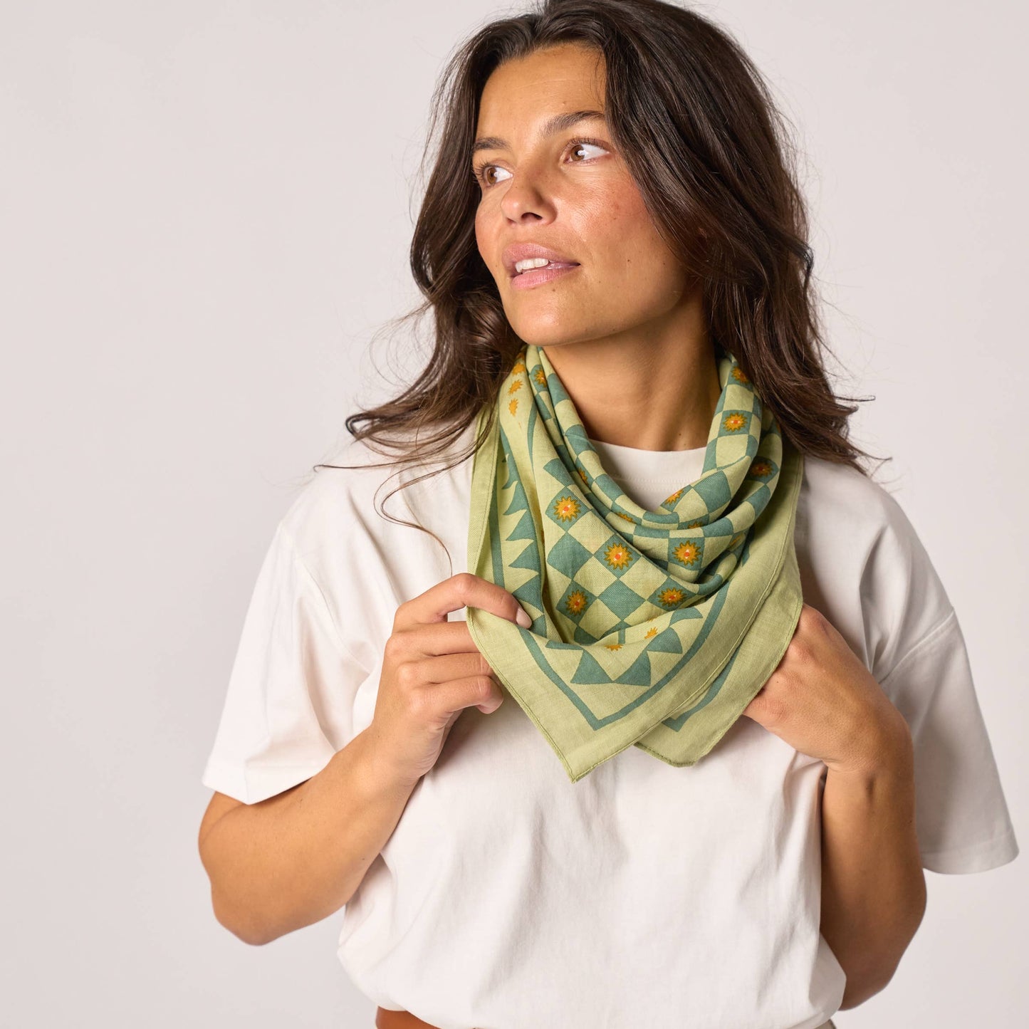Foulard in cotone biologico Romane verde