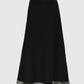 Gonna midi Juliane nera a righe con bordo in pizzo