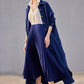 Gonna midi plissettata blu navy