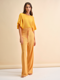 Pantaloni palazzo con cintura