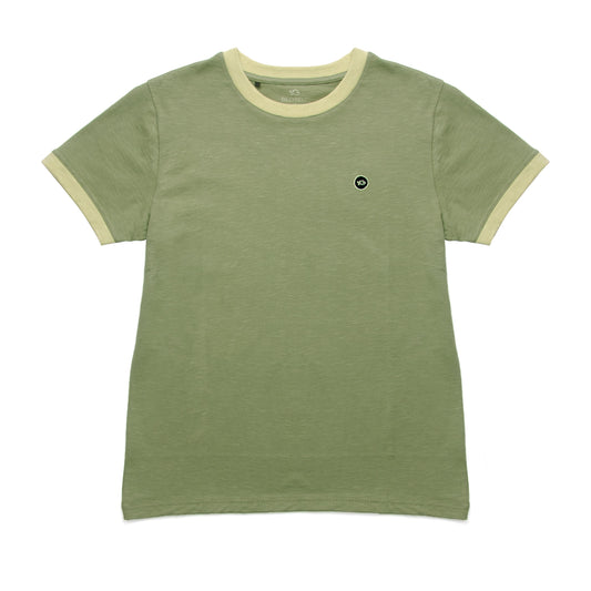 T-shirt in cotone biologico kaki slub