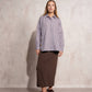 Blusa camicia oversize in cotone con bottoni dorati