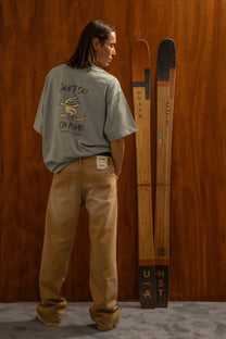 T-shirt Misty Gray Mars a maniche corte in cotone organico