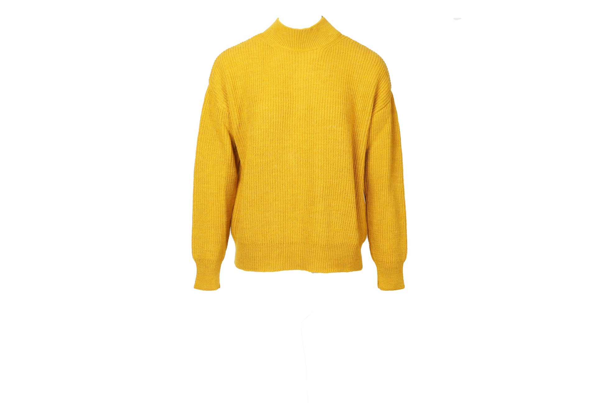 Maglione a Coste Collo Alto Oversize