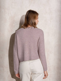 Maglia girocollo cropped in maglia morbida