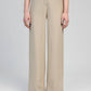Pantaloni a zampa beige a vita alta