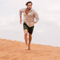 Camicia in lino riciclato beige da uomo