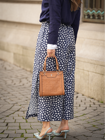 Pantaloni culotte midi a fantasia