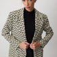 Blazer oversize ecru con motivo Lock