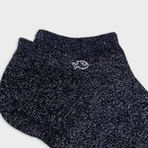 Calzini alla caviglia in cotone glitterato blu marino