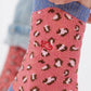 Calzini bambina leopardati glitter rosa