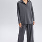 Set tunica e pantaloni in maglia con colletto