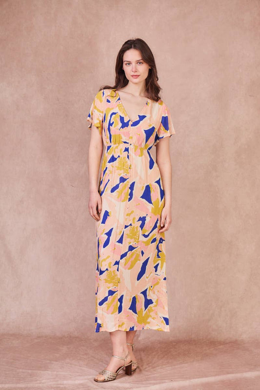 Abito lungo in viscosa stampa Dona