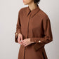 Camicia oversize in popeline misto cotone con maxi polsini