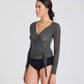 Top avvolgente in lana Anne color Beluga