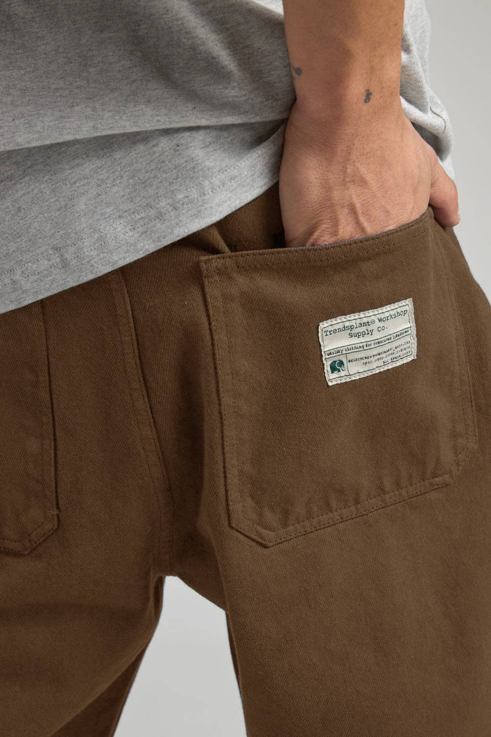 Pantaloni Operator marrone sella da uomo