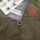 Pantaloni chino cargo oliva con tasche laterali
