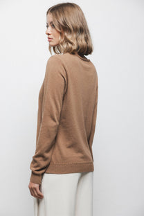 Maglione in maglia girocollo con cashmere