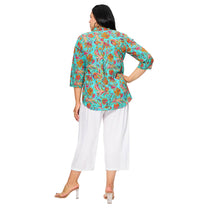 Camicetta estiva boho in cotone con maniche 3/4