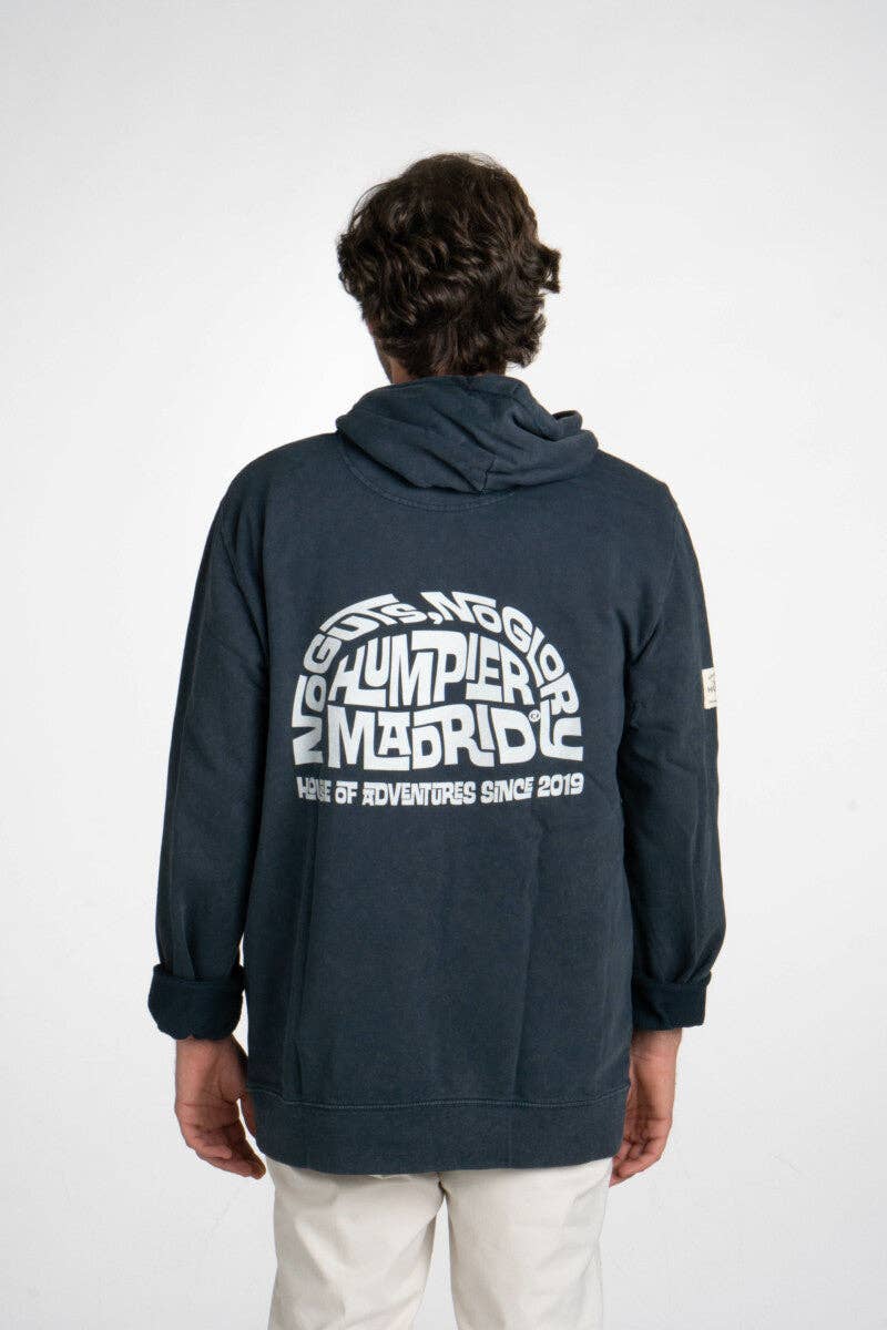 Felpa hoodie in cotone organico con stampa No Guts No Glory