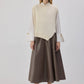 Gilet maglia asimmetrico crema da donna