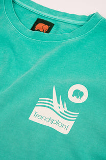 T-shirt Pigment Cup turchese medio in cotone organico