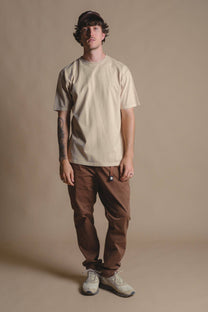 T-shirt uomo in cotone biologico tinta a pigmento con stampa albero
