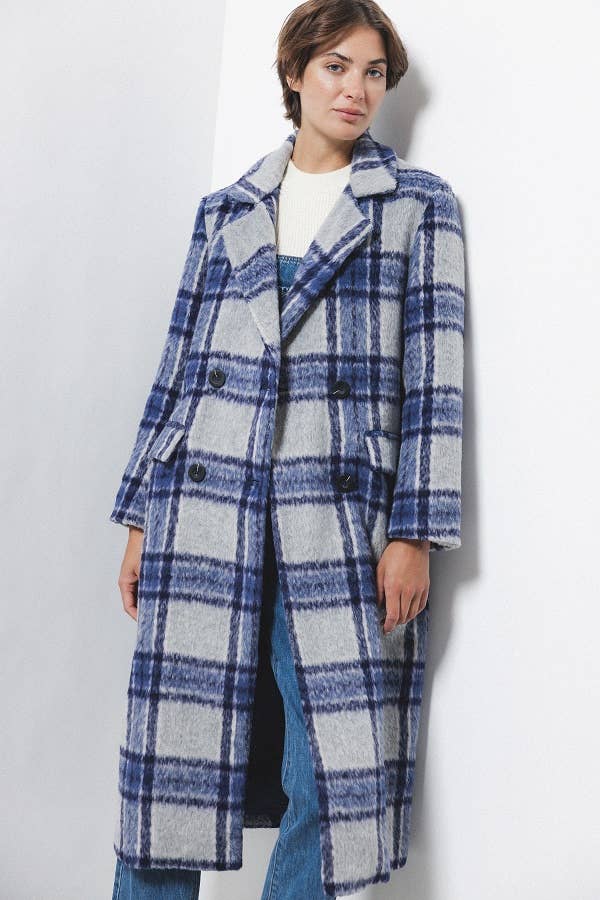 Cappotto doppiopetto a quadri