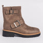 Stivaletti biker in pelle scamosciata con fibbie