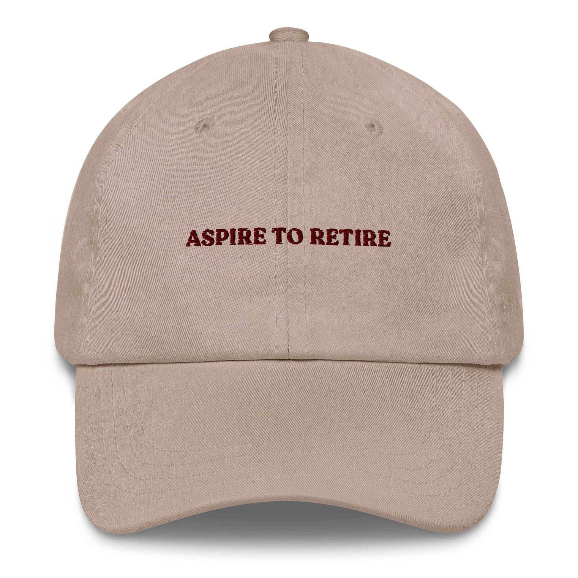 Cappellino dad hat elegante "Aspire to Retire"