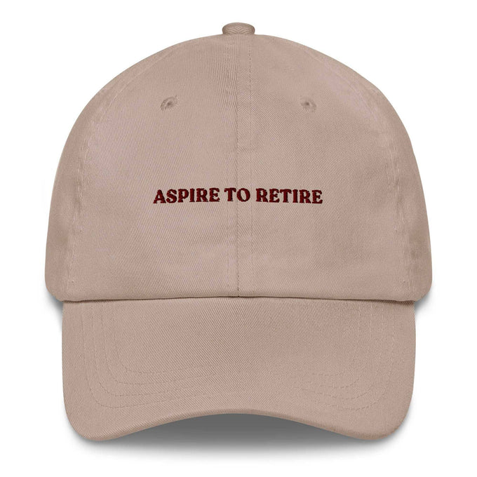 Cappellino dad hat elegante "Aspire to Retire"