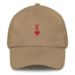 Cappellino dad hat in cotone con ricamo King e cinturino regolabile